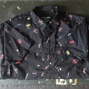NWOT! Deadpool Button Down Shirt